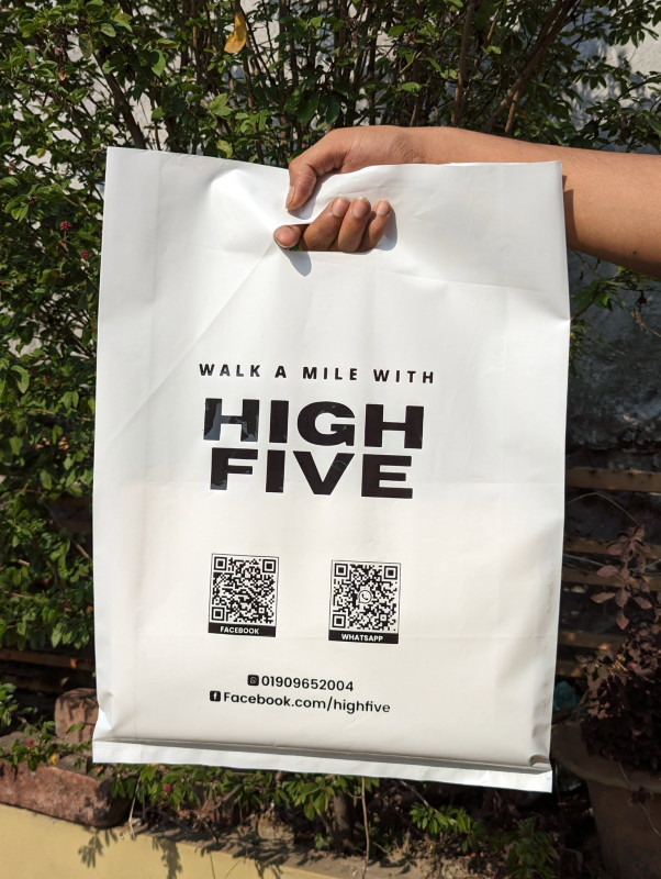 Printed White D-Cut Poly Shopping Bag